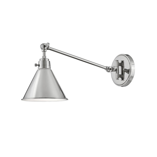 Arti Swing-Arm Metal Wall Sconce by Hinkley in Polished Nickel