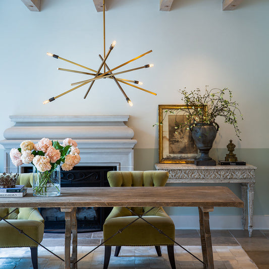 Archer Medium 6 Light Chandelier by Hinkley in a styled interior