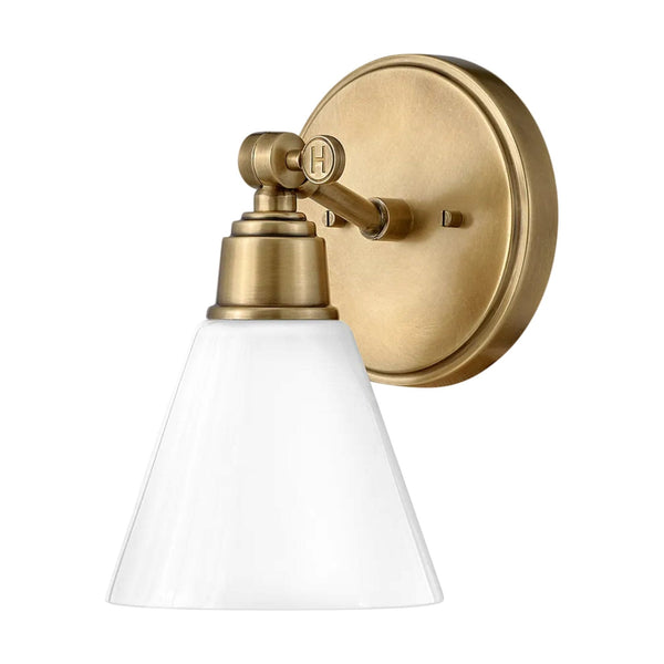 Arti Single Vanity Wall Sconce by Hinkley in Heritage Brass
