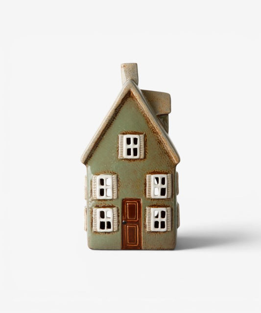 Devon Tall Tea Light Cottage Sage