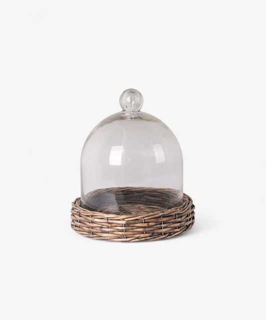 Riviera Glass Dome with Woven Base - Small