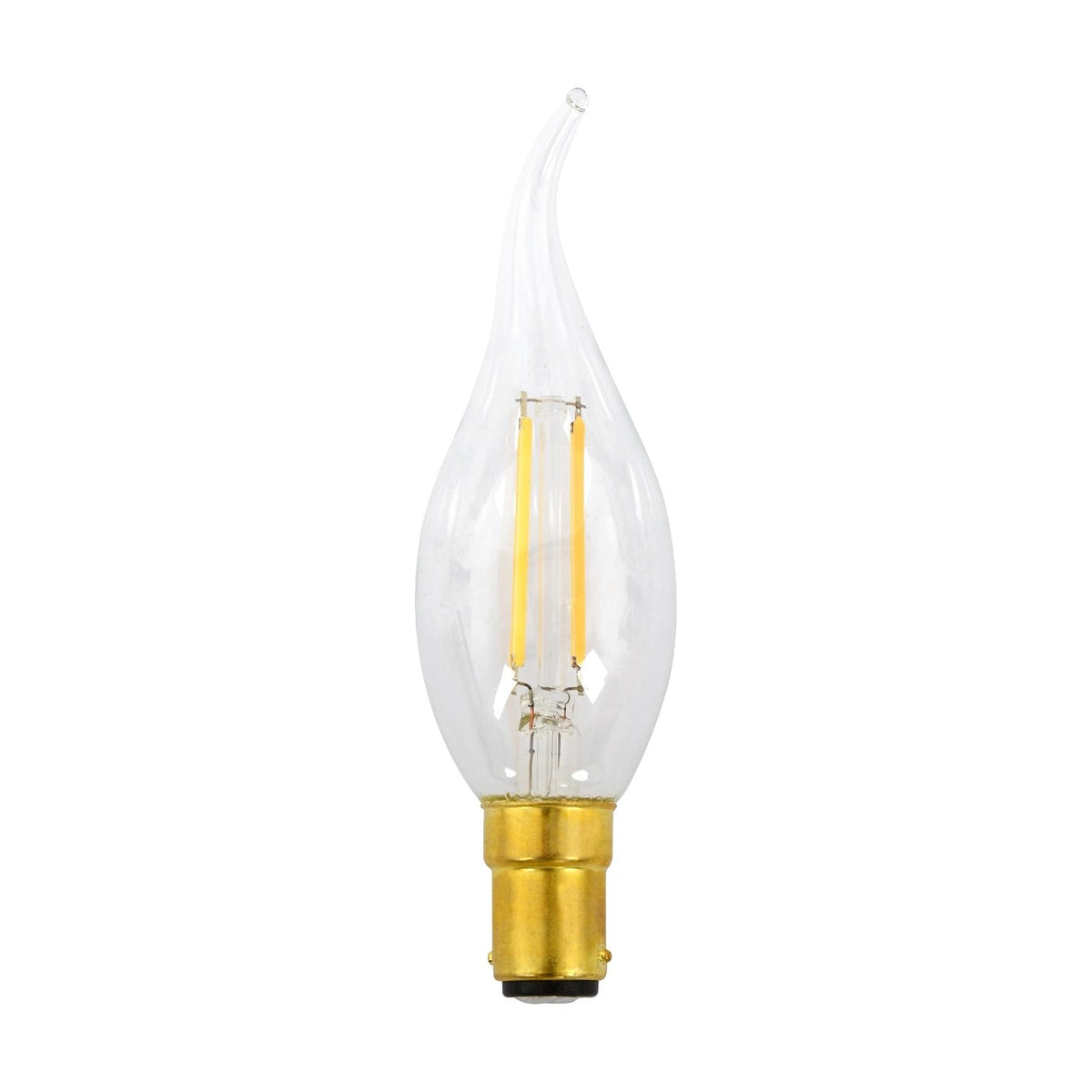 LED Candle Light Bulb - B15 Flame Tip 4.8W Clear Dimmable