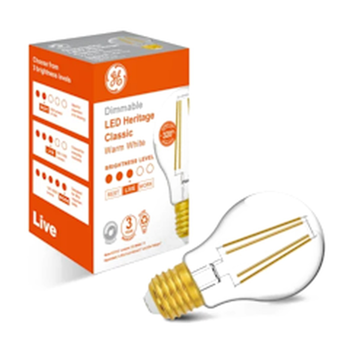 LED Classic Light Bulb - E27 A60 7.5W Clear Dimmable