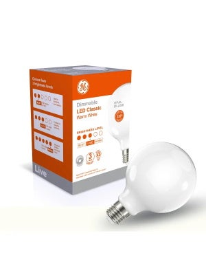 GE LED G95 Opal Dimmable Globe
