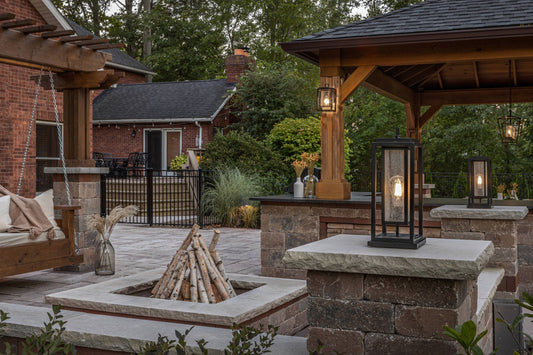 Republic Small Exterior Wall Lantern by Hinkley on a home exterior