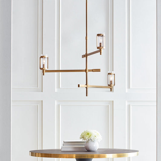 Flynn 3 Light Chandelier by Visual Comfort in a styled interior