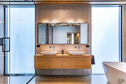 Lentini Small LED Vanity Light in a styled interior
