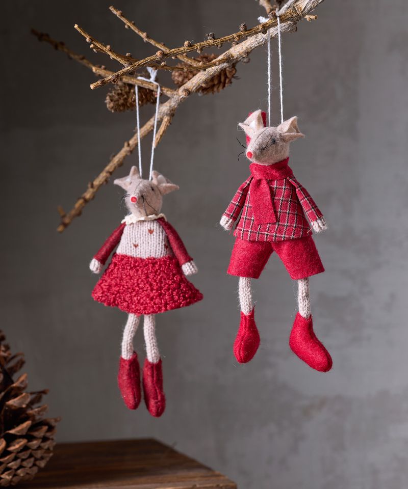 Red Harry Mouse Hanging Decoration