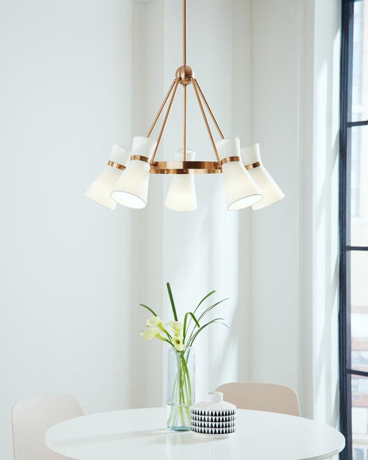 Clark 5 Light Chandelier by Visual Comfort in a styled interior