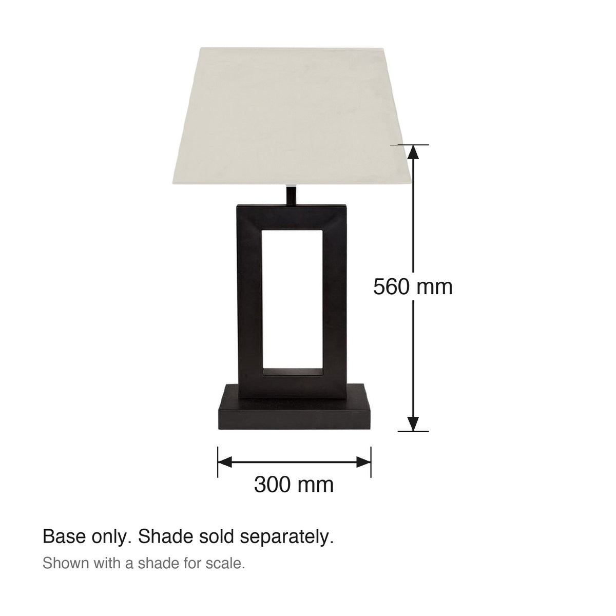 Arezzo Table Lamp Base dimensions in millimetres