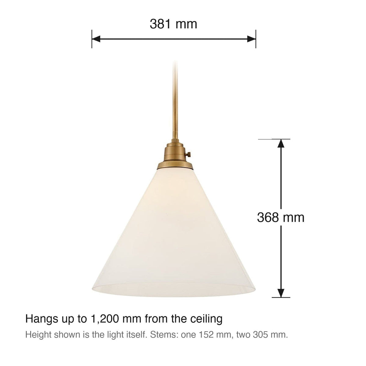 Arti Large Pendant by Hinkley dimensions in millimetres