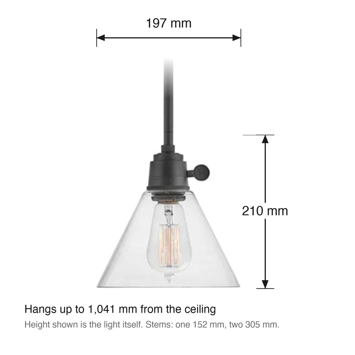 Arti Small Pendant by Hinkley dimensions in millimetres