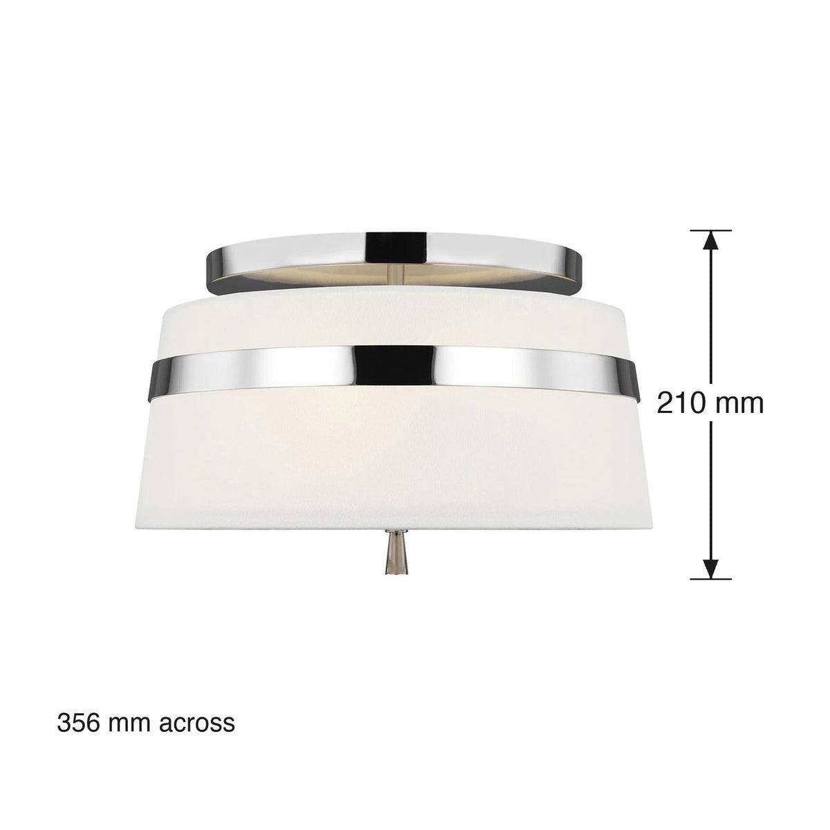 Cordtlandt Small Semi-Flush Ceiling Mount by Visual Comfort dimensions in millimetres