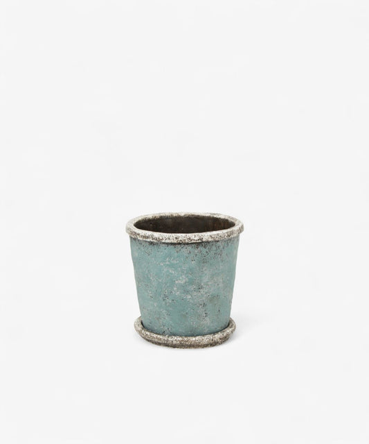 Sea Blue Plant Pot & Saucer Small