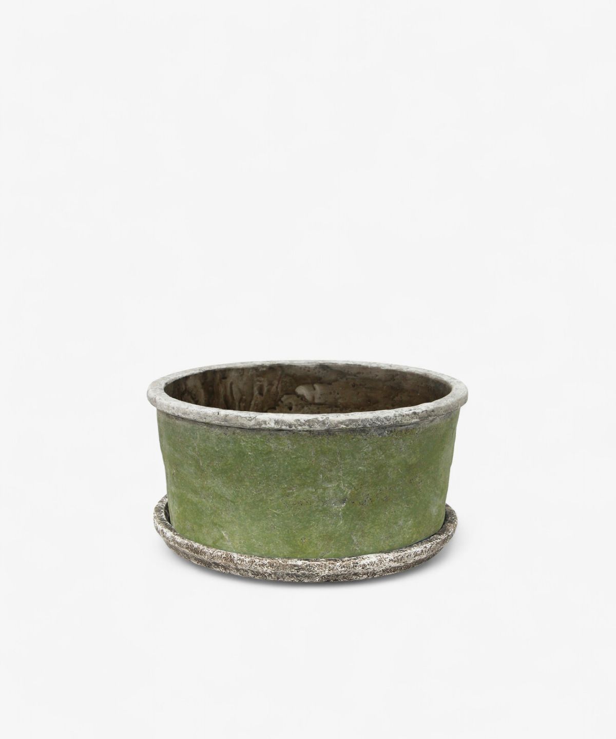 Evergreen Wide Plant Pot & Saucer Large