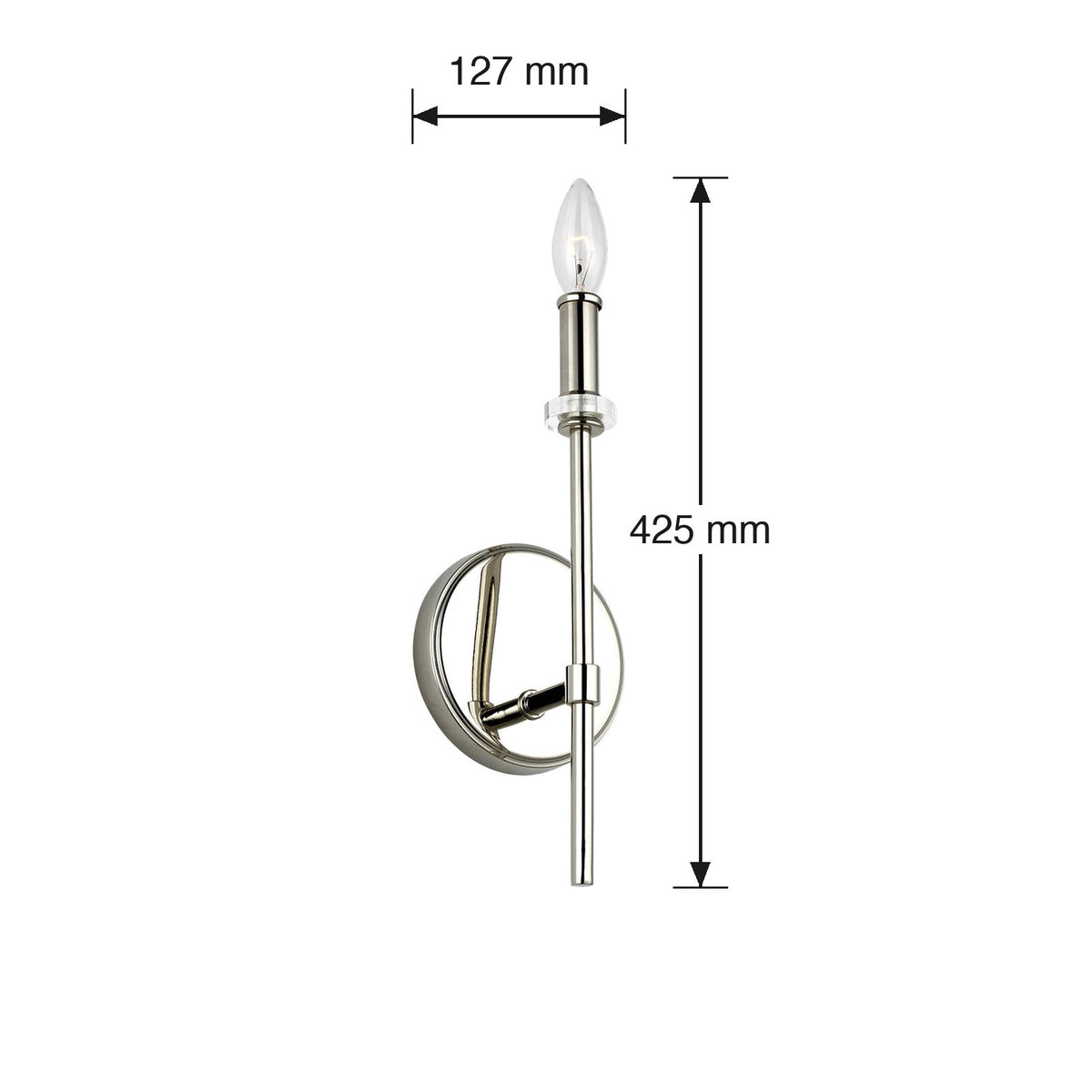 Bryan Single Wall Sconce by Visual Comfort dimensions in millimetres