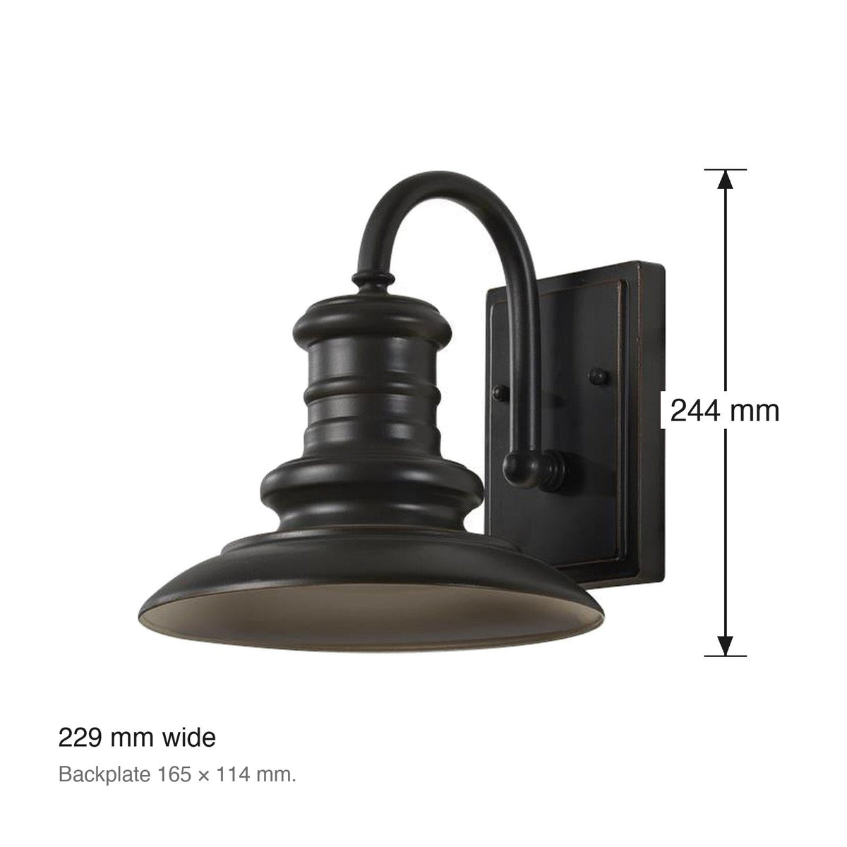 Redding Station Exterior Wall Lantern by Visual Comfort dimensions in millimetres