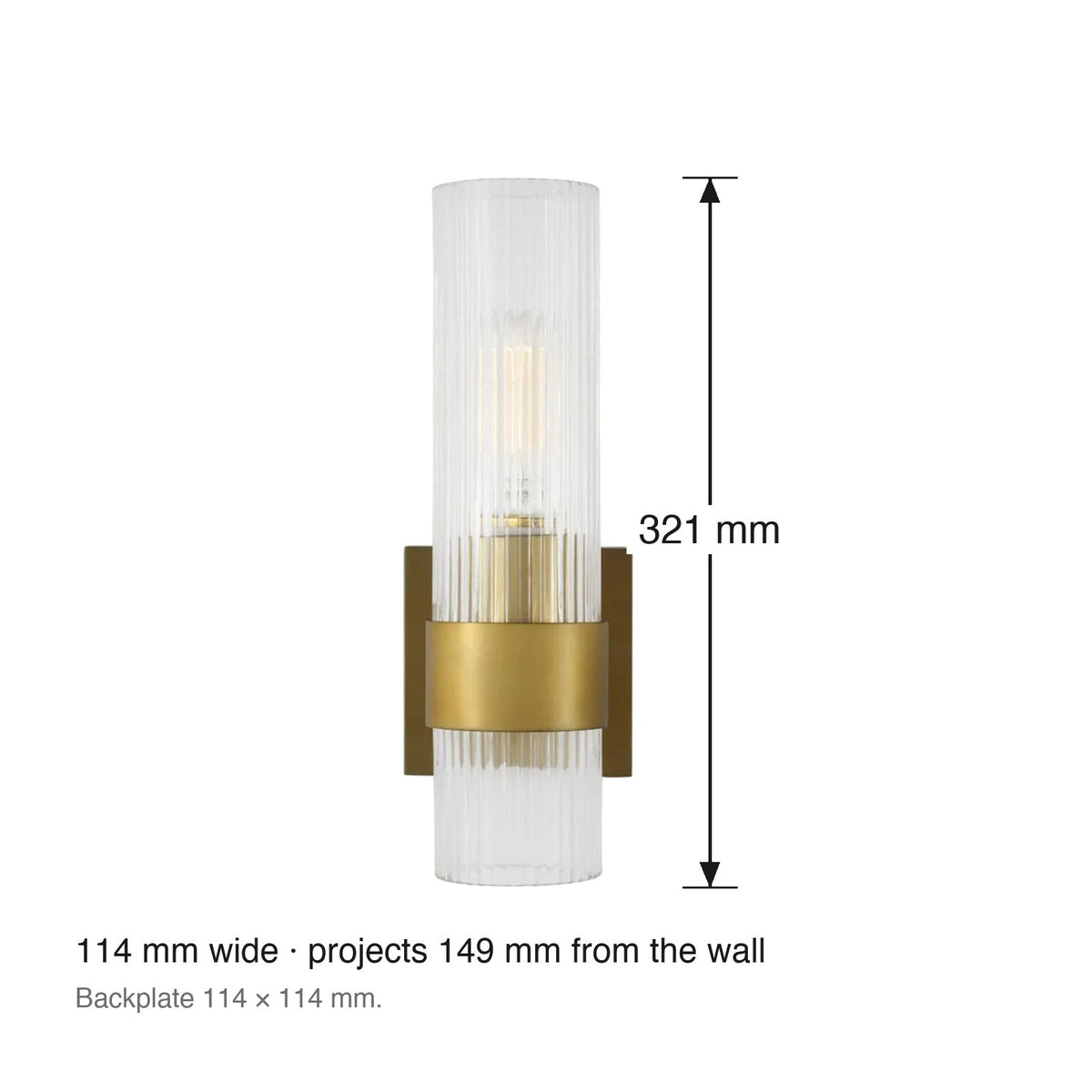 Geneva Wall Sconce by Visual Comfort dimensions in millimetres