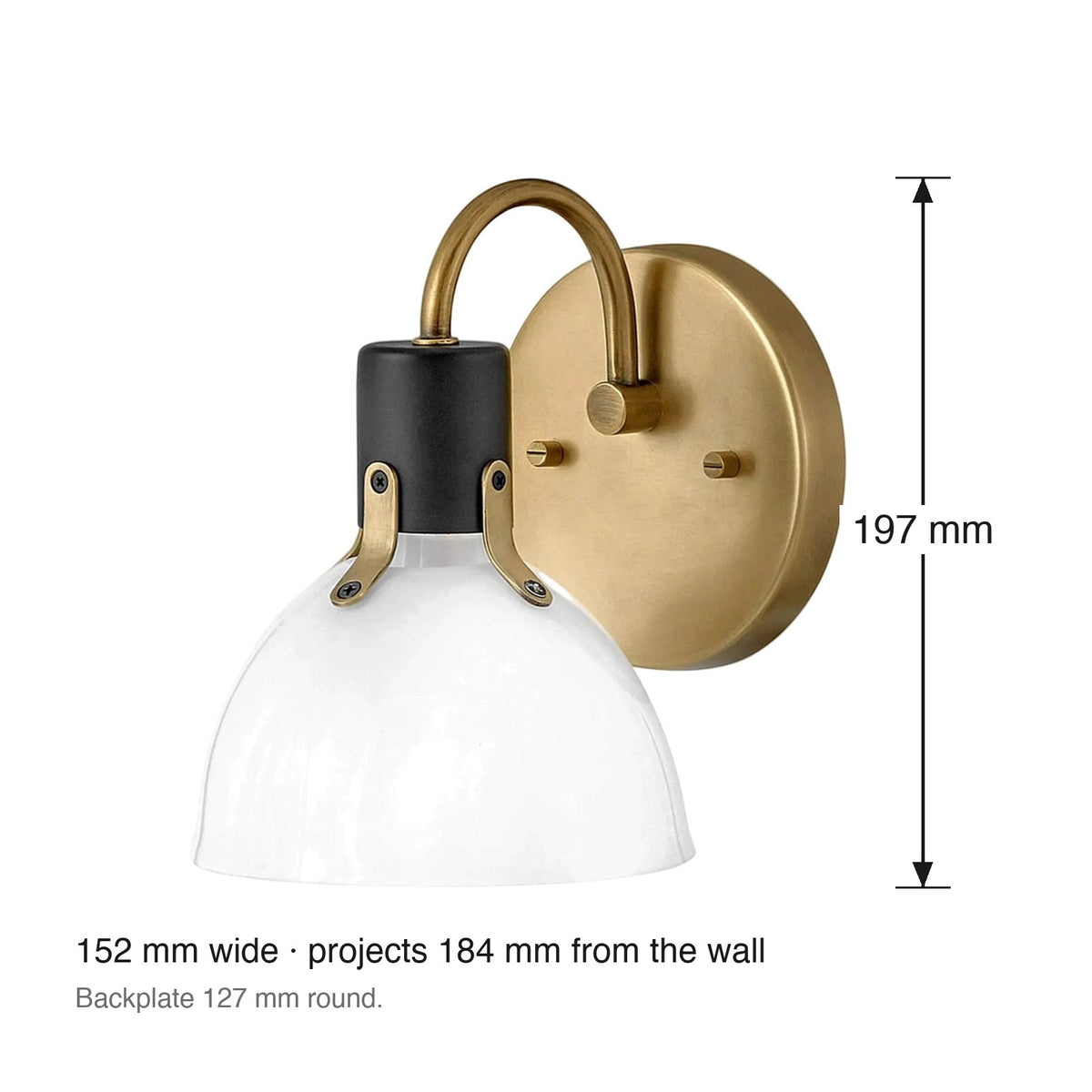 Argo Wall Sconce by Hinkley dimensions in millimetres