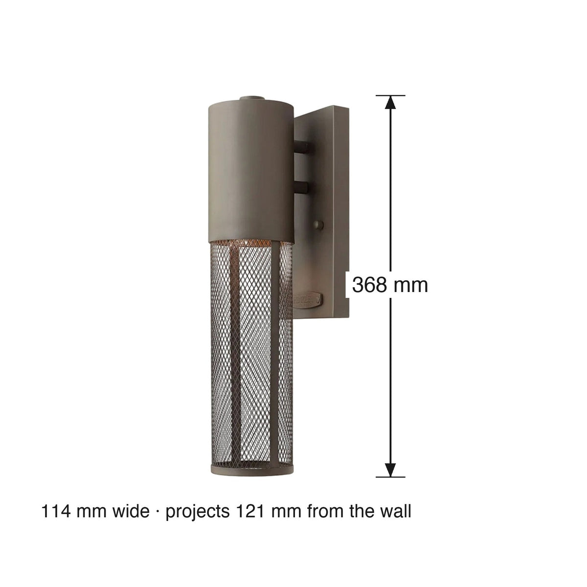 Aria Extra Small Exterior Wall Lantern by Hinkley dimensions in millimetres