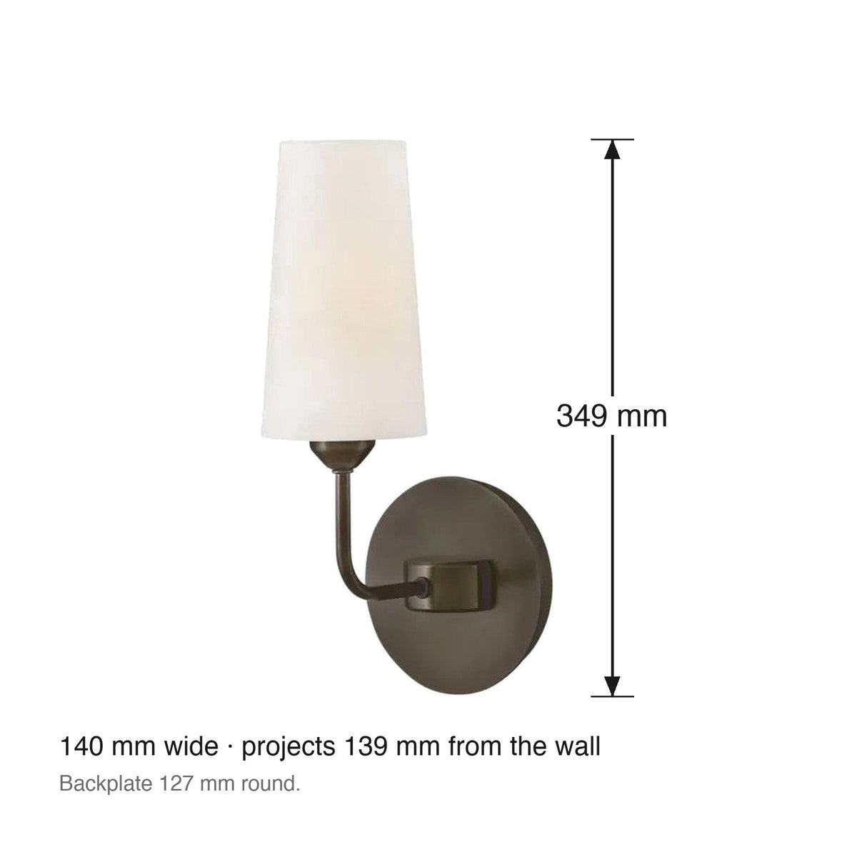 Lewis Wall Sconce by Hinkley dimensions in millimetres