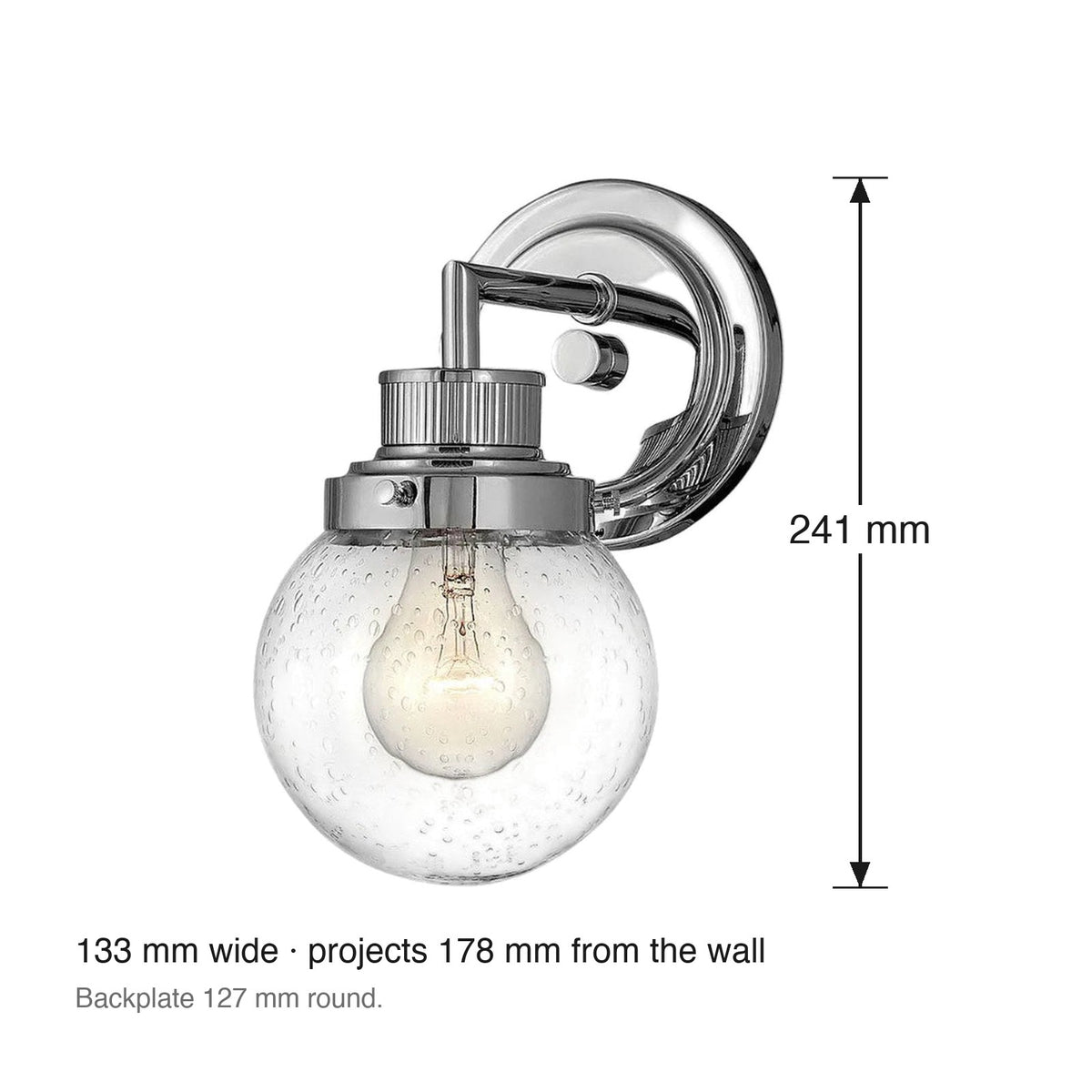 Poppy Single Wall Bracket by Hinkley dimensions in millimetres