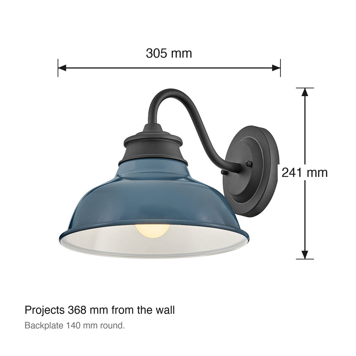 Wallace Exterior Wall Bracket by Hinkley dimensions in millimetres