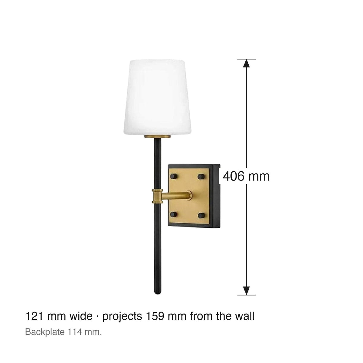 Saunders Wall Sconce by Hinkley dimensions in millimetres