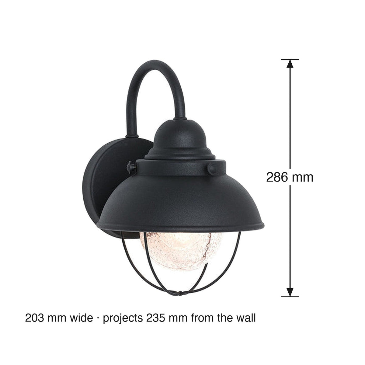 Sebring Exterior Wall Lantern by Visual Comfort dimensions in millimetres