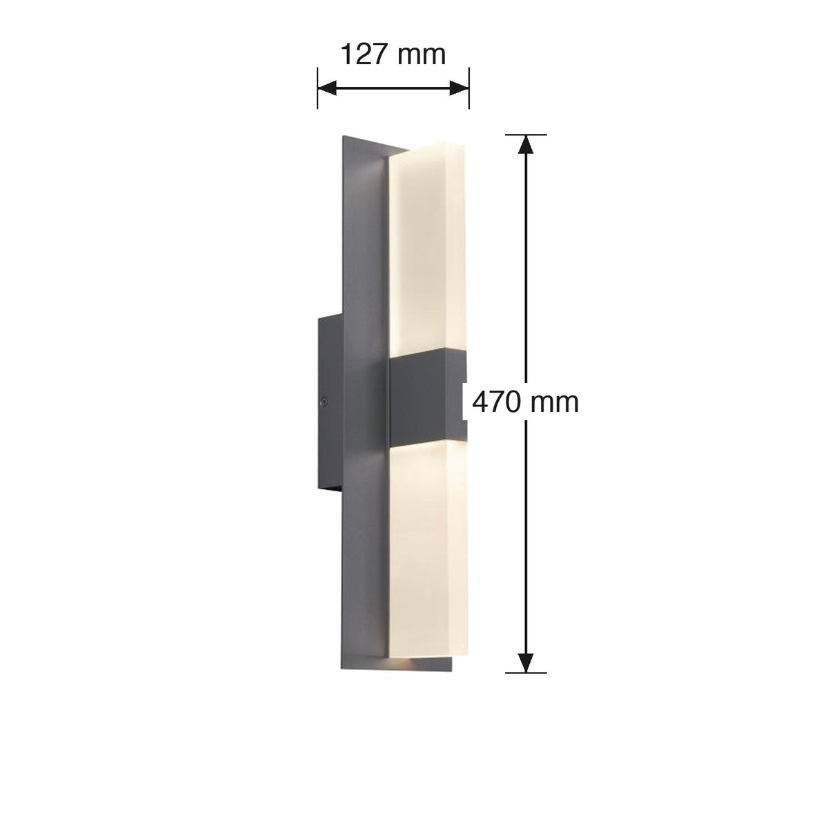 Lyft 18 Exterior Wall Sconce by Visual Comfort dimensions in millimetres