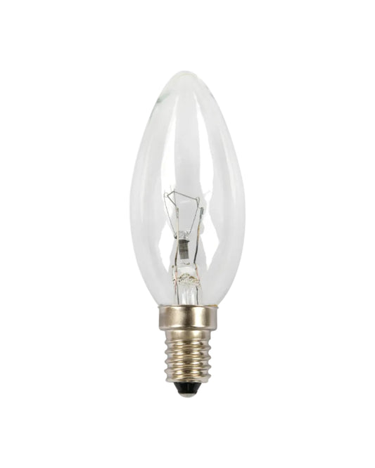 Incandescent Candle Light Bulb - E14 25W Clear Dimmable