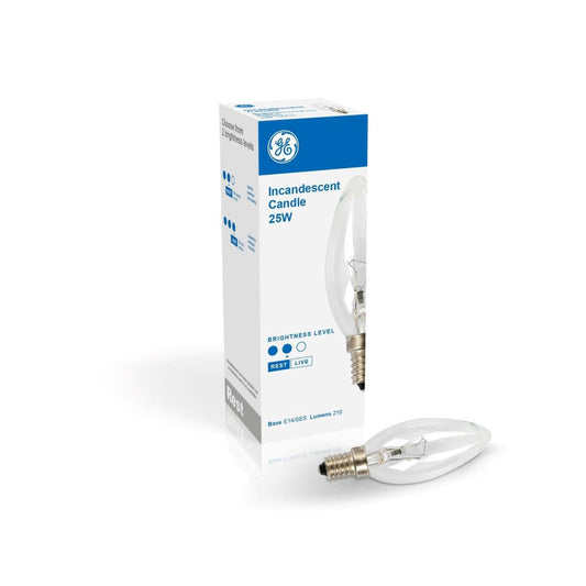 Incandescent Candle Light Bulb - E14 25W Clear Dimmable