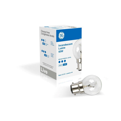 Incandescent Junior Light Bulb - B22 Fancy Round 60W Clear Dimmable