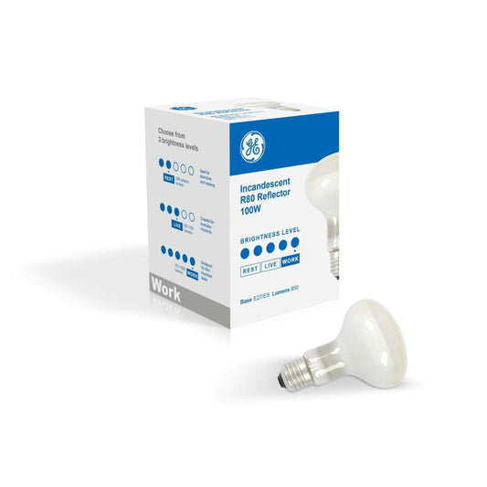 Incandescent R80 Light Bulb - E27 Reflector 100W Dimmable
