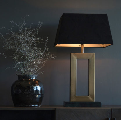 Rectangular Lampshade Black Leather