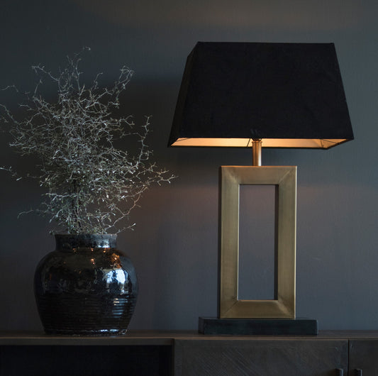 Rectangular Lampshade Black Leather
