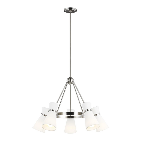 Clark 5 Light Chandelier by Visual Comfort in Brushed Nickel