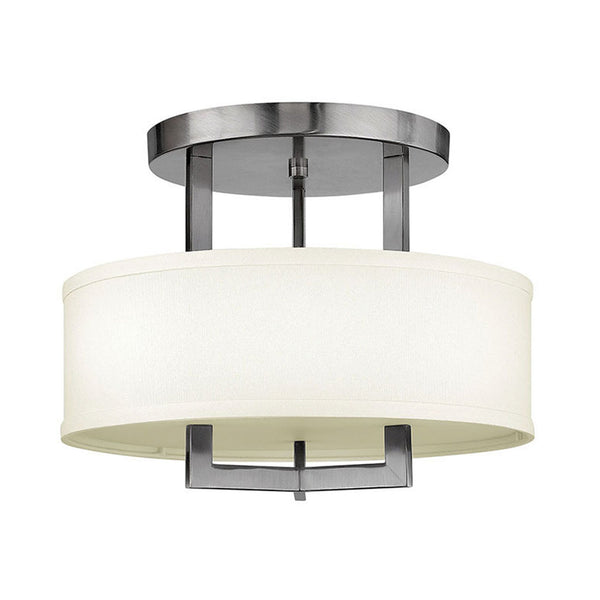 Hampton Small 3 Light Semi-Flush Ceiling Mount by Hinkley in Antique Nickel