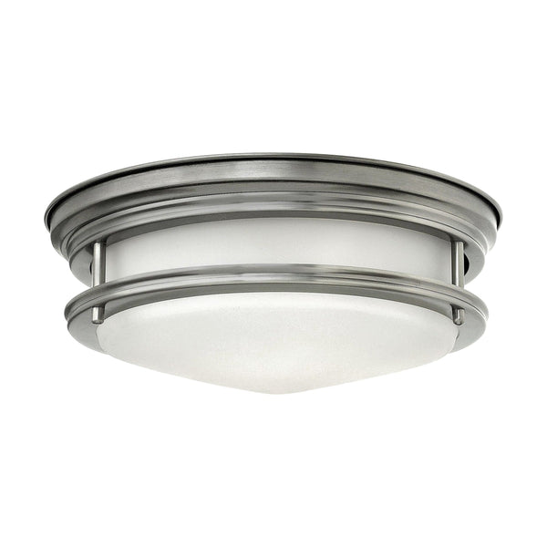 Hadley Small 2 Light Flush Ceiling Mount by Hinkley in Antique Nickel
