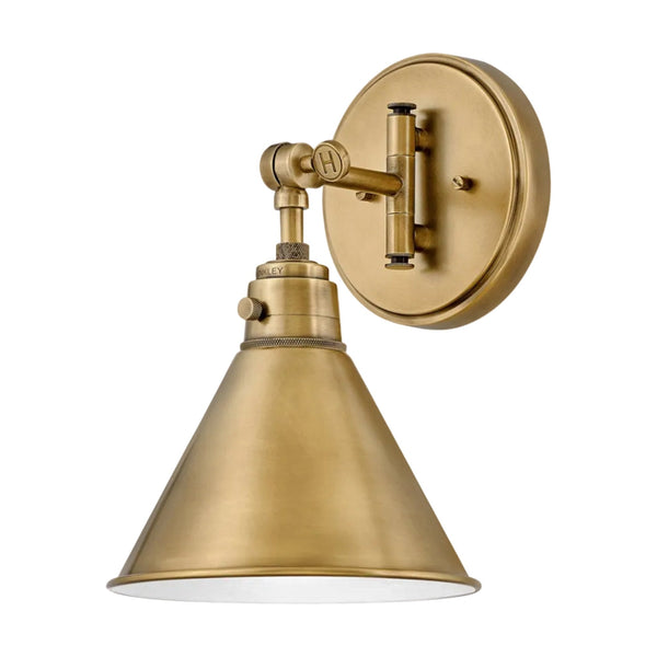 Arti Single Wall Sconce by Hinkley in Heritage Brass