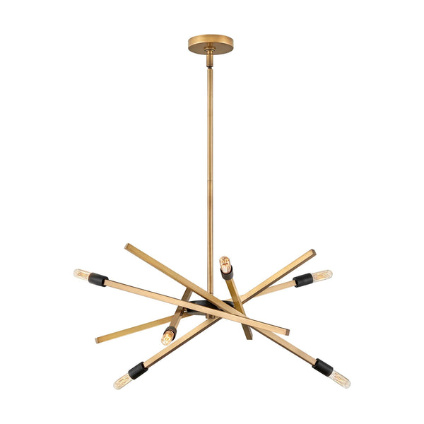 Archer Medium 6 Light Chandelier by Hinkley in Heritage Brass