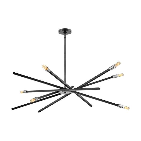 Archer Large 6 Light Chandelier by Hinkley in Satin Black