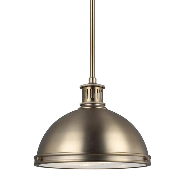 Pratt Street 2 Light Metal Pendant by Visual Comfort in Satin Brass