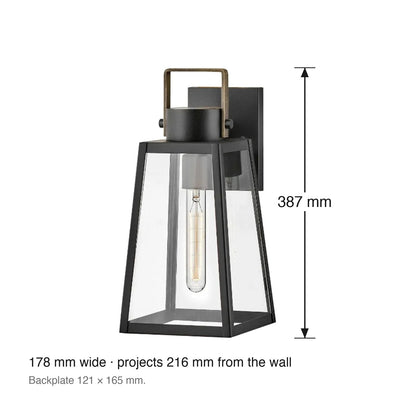 Hugh Small Exterior Wall Lantern by Lark dimensions in millimetres