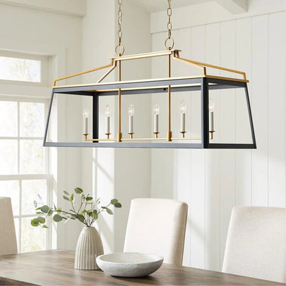 Carlow 6 Light Linear Pendant Chandelier by Visual Comfort Studio