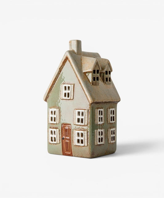 Devon Tall Tea Light Cottage Sage