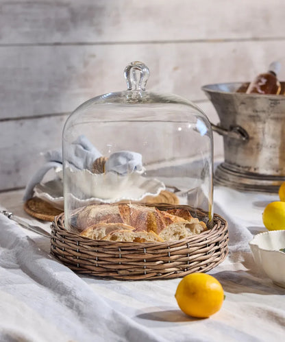 Riviera Glass Dome with Woven Base - Large
