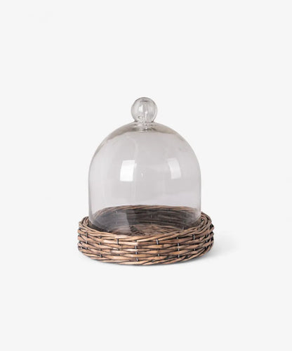 Riviera Glass Dome with Woven Base - Small