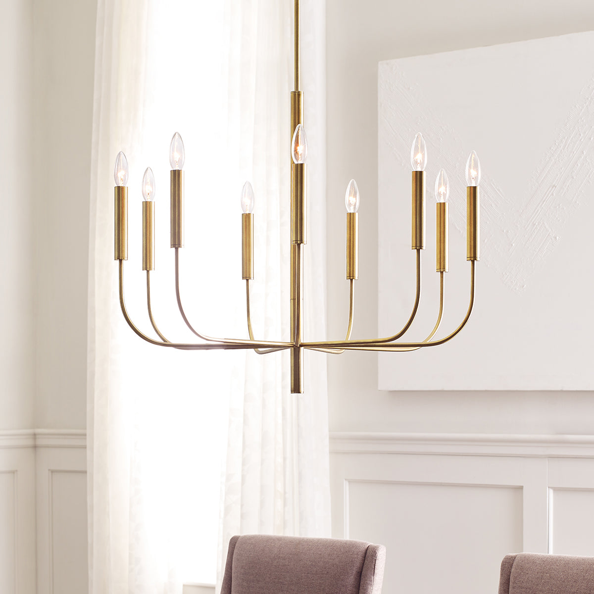 Brianna 9 Light Chandelier by Visual Comfort in a styled interior