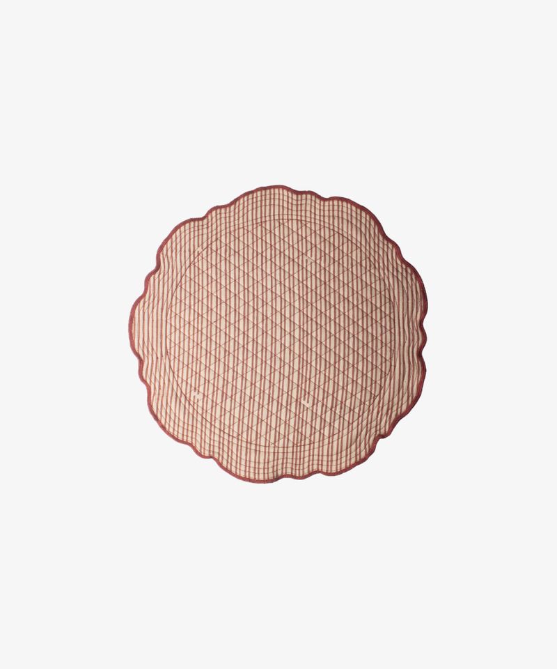Striped Red Quilted Placemat - Single